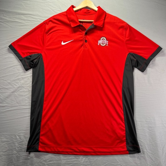 Nike Other - Nike Ohio State Buckeyes Polo Shirt Mens XL Red Dri Fit Short Sleeve University